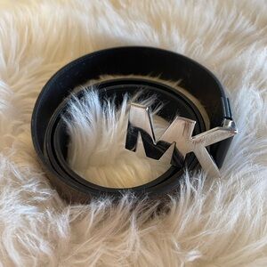 Michael Kors Black Belt with Silver Logo